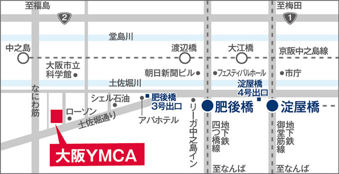 大阪YMCA地図