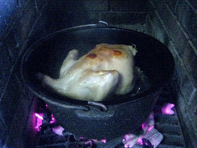 鳥の蒸し焼き